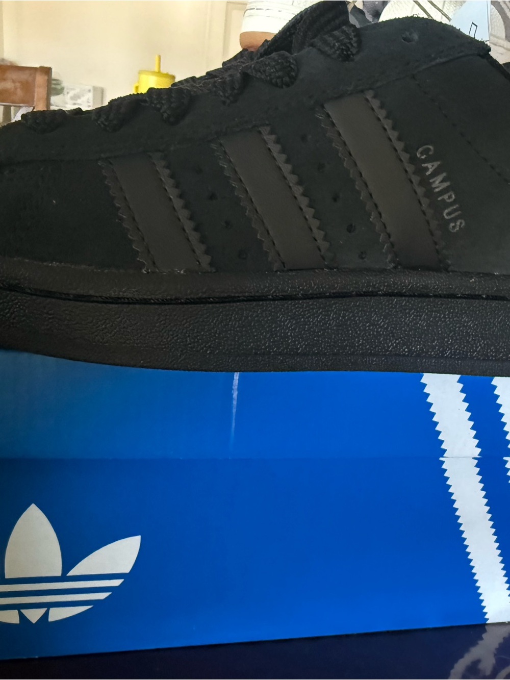 adidas Black Campus Suede Low-Top Sneakers Brand New